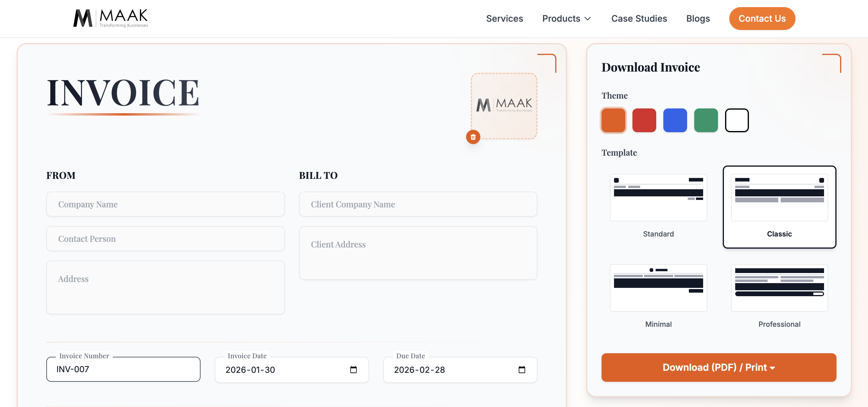 Invoice Generator Demo