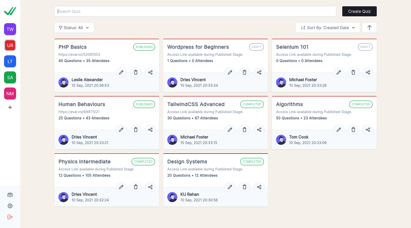 Quiz Management App